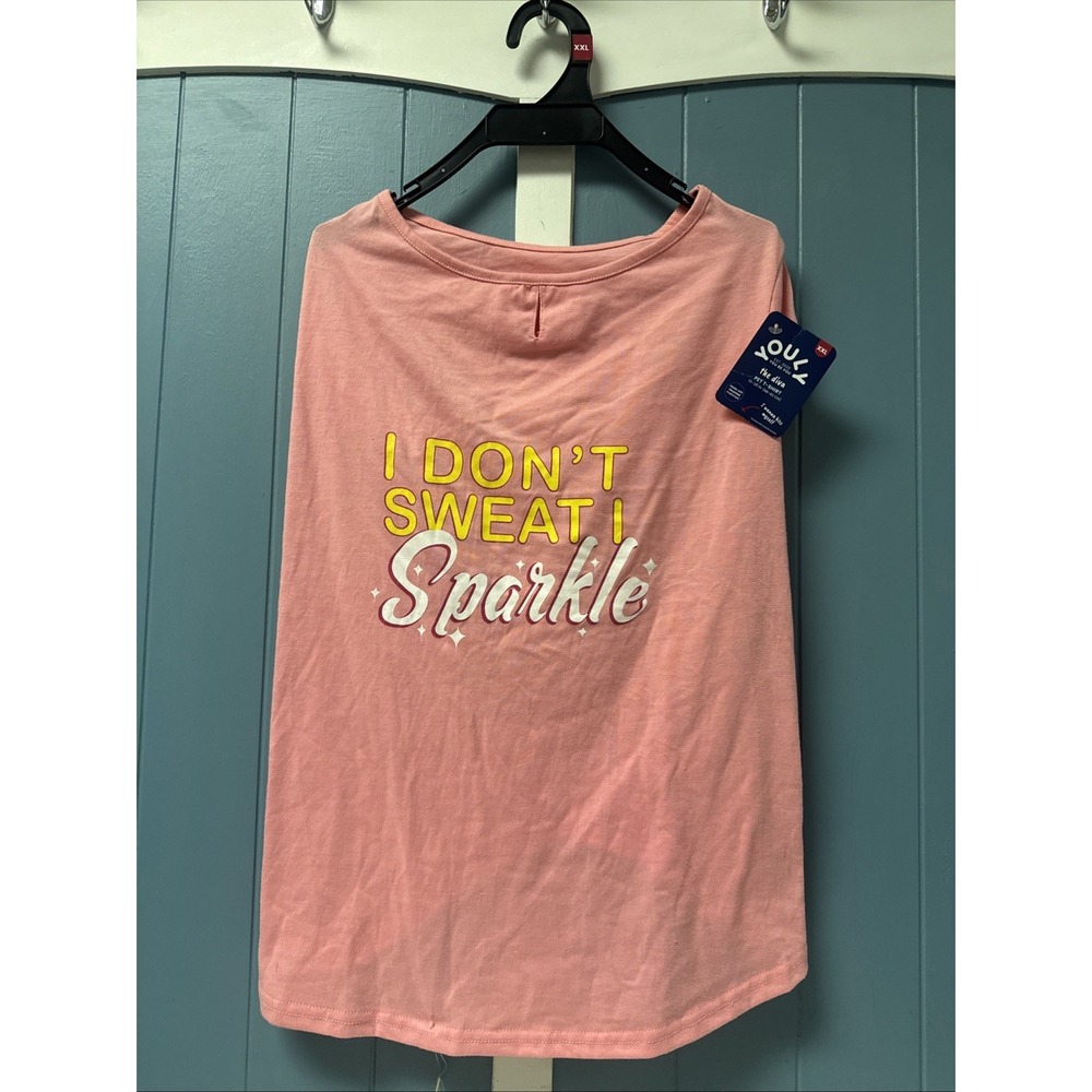 Youly "I Don't Swear I Sparkle" Pet Dog Pink T-Shirt Size XXL Tee NWT